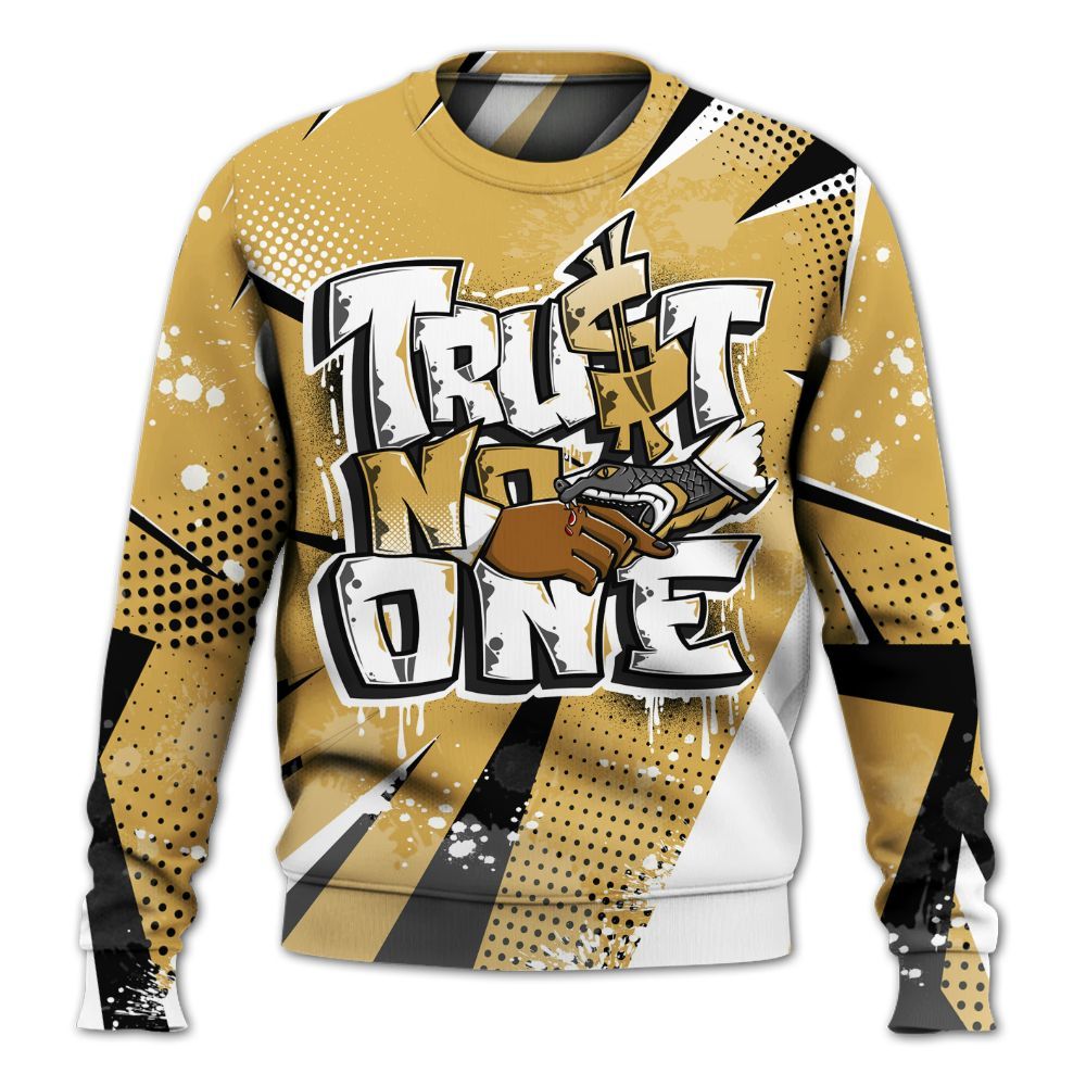 Sweatshirt To Match Retro Light Ginger 14s - Poly Trust No One Dripping All Over Print