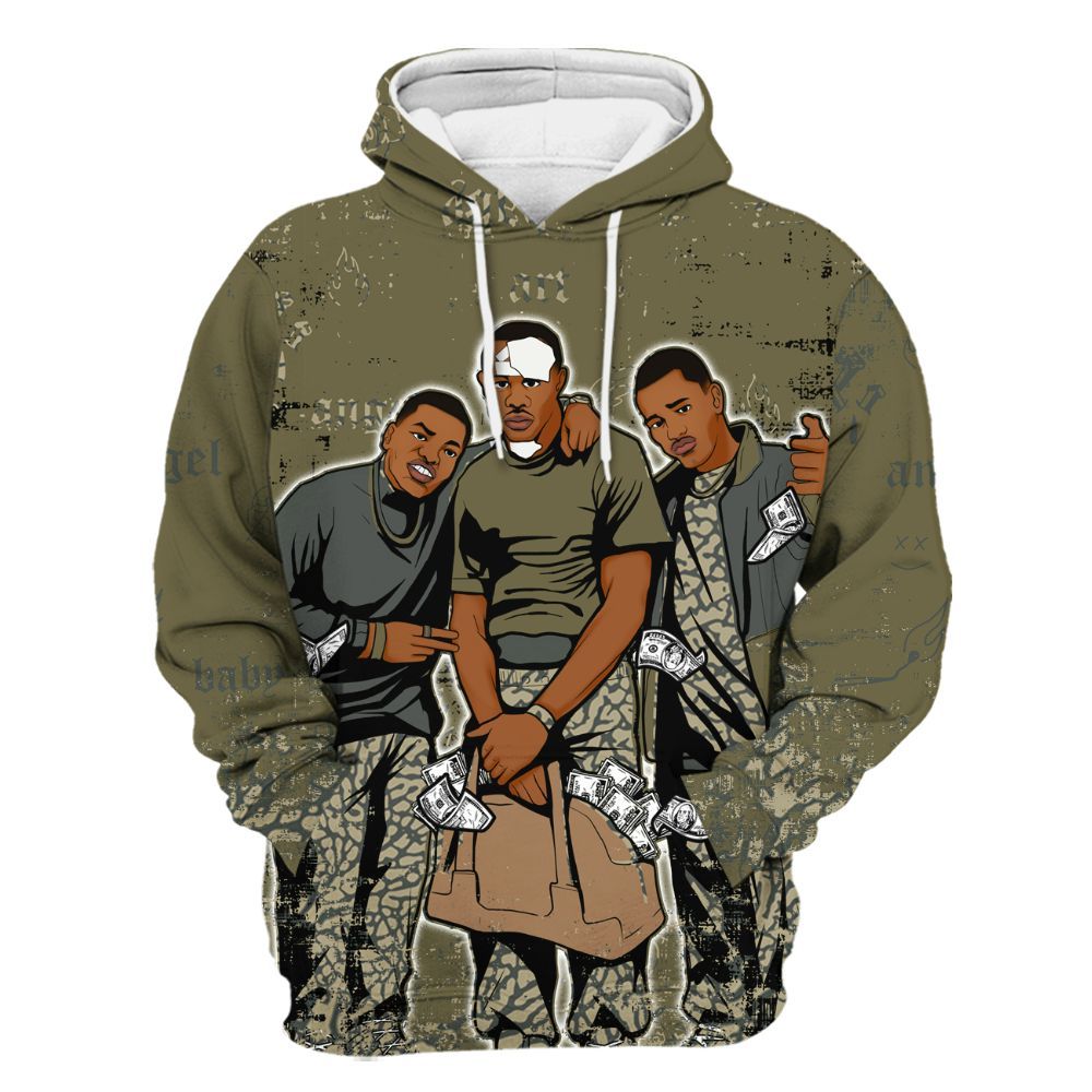 Hoodie To Match Retro Family Affair 3s - Paid In Full Money Street Graphic All Over Print