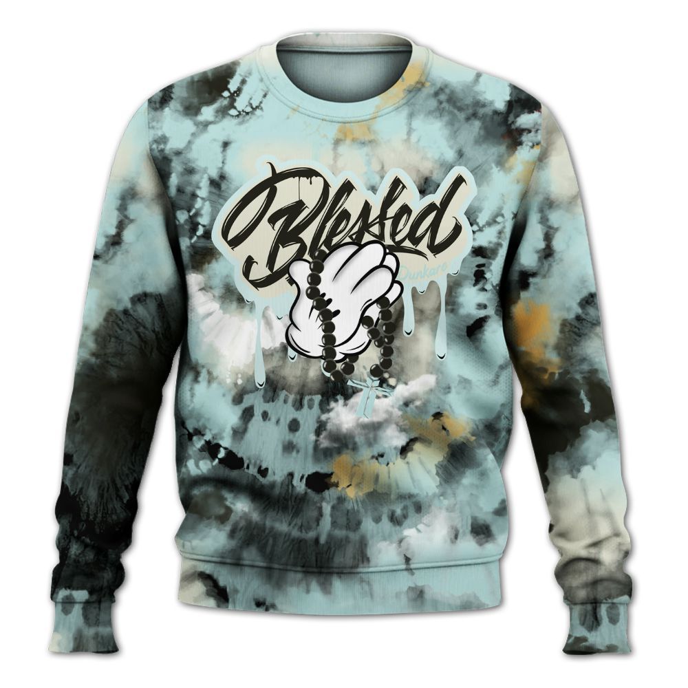 Sweatshirt To Match Pure Platinum 4s - God Blessed Tie Dye All Over Print