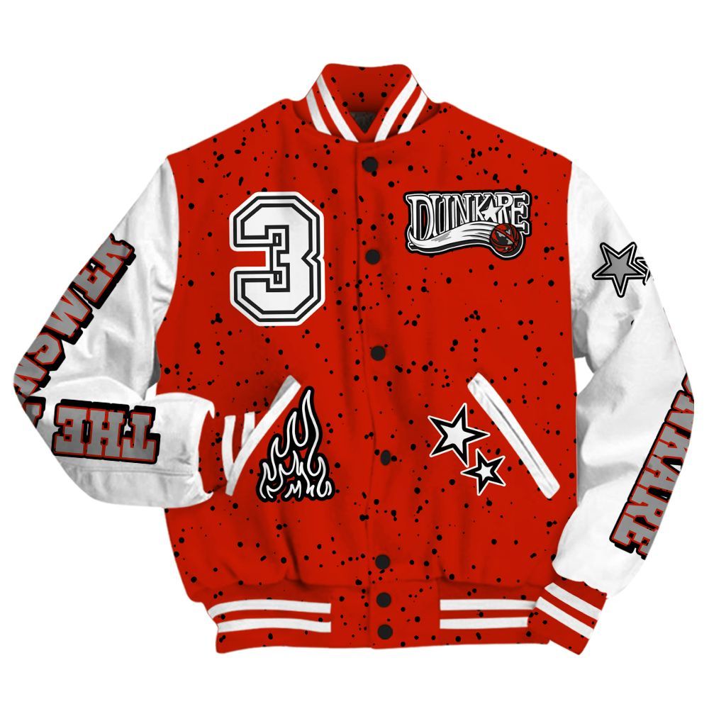 Varsity Jacket To Match Red Cement 4s - Allen Answer Skeleton All Over Print