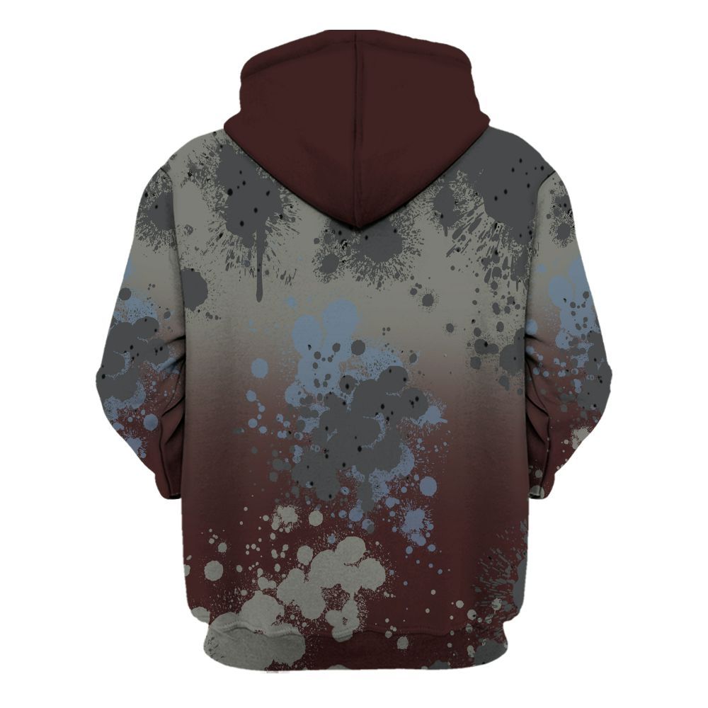 Hoodie To Match Burgundy 5s - God Blessed Ink Drip All Over Print