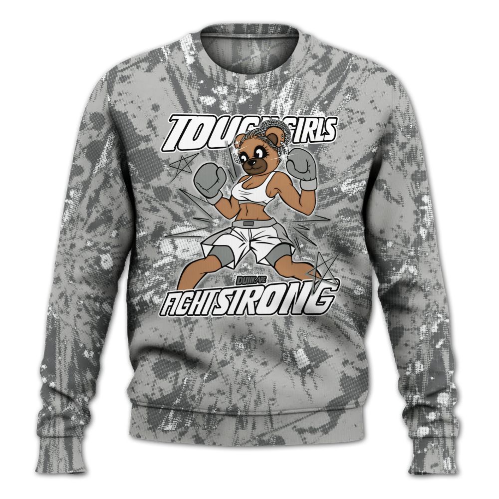 Sweatshirt To Match Retro Wet Cement 4s - Gritty Girls Bear Luxury All Over Print