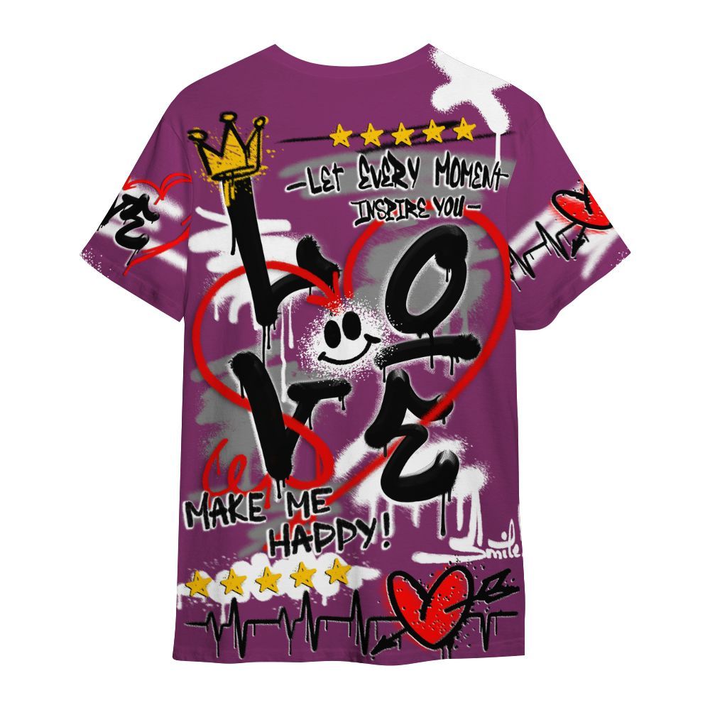 Shirt To Match Air Max Sunder Gore Tex Bold Berry - Happy Love Beats Graffiti Streetwear All Over Print
