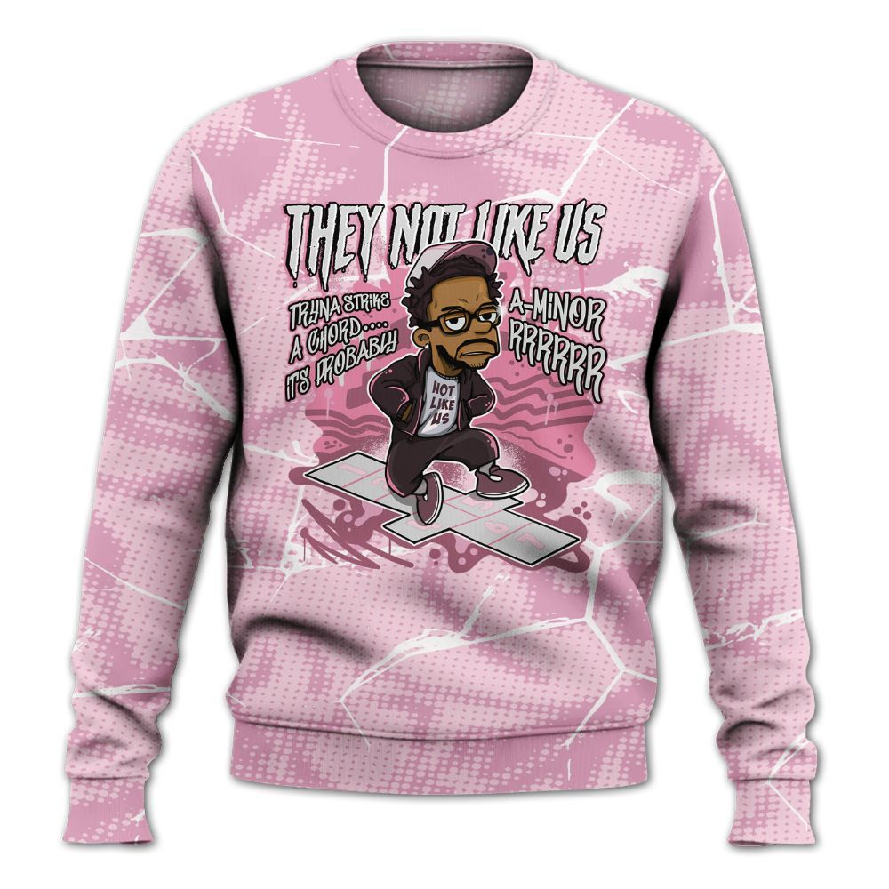 Sweatshirt To Match Orchid 4s - Hopscotch Dislike Us Graphic Crack All Over Print