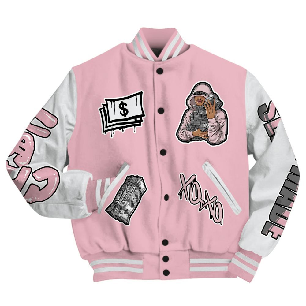 Varsity Jacket To Match Air Max DN Pink Foam - Selfmade Unique All Over Print