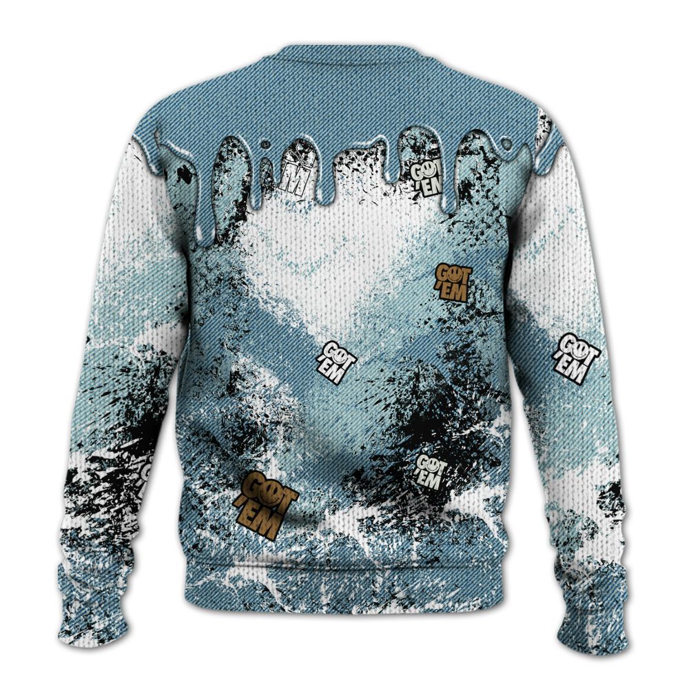 Sweater To Match Denim Worn Blue 2025 4s - Dripping 23 Drip Graphic