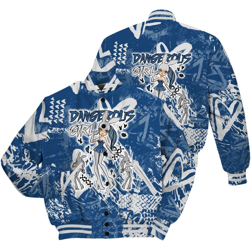 Varsity Jacket To Match High OG Midnight Navy 1s Shirt - Dangerous.Girl Heart Grunge All Over Print