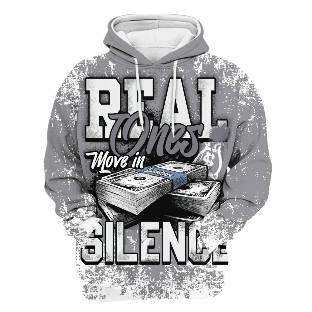 Hoodie To Match Low Cement Grey 11s - Move In Silence Money Street Retro All Over Print
