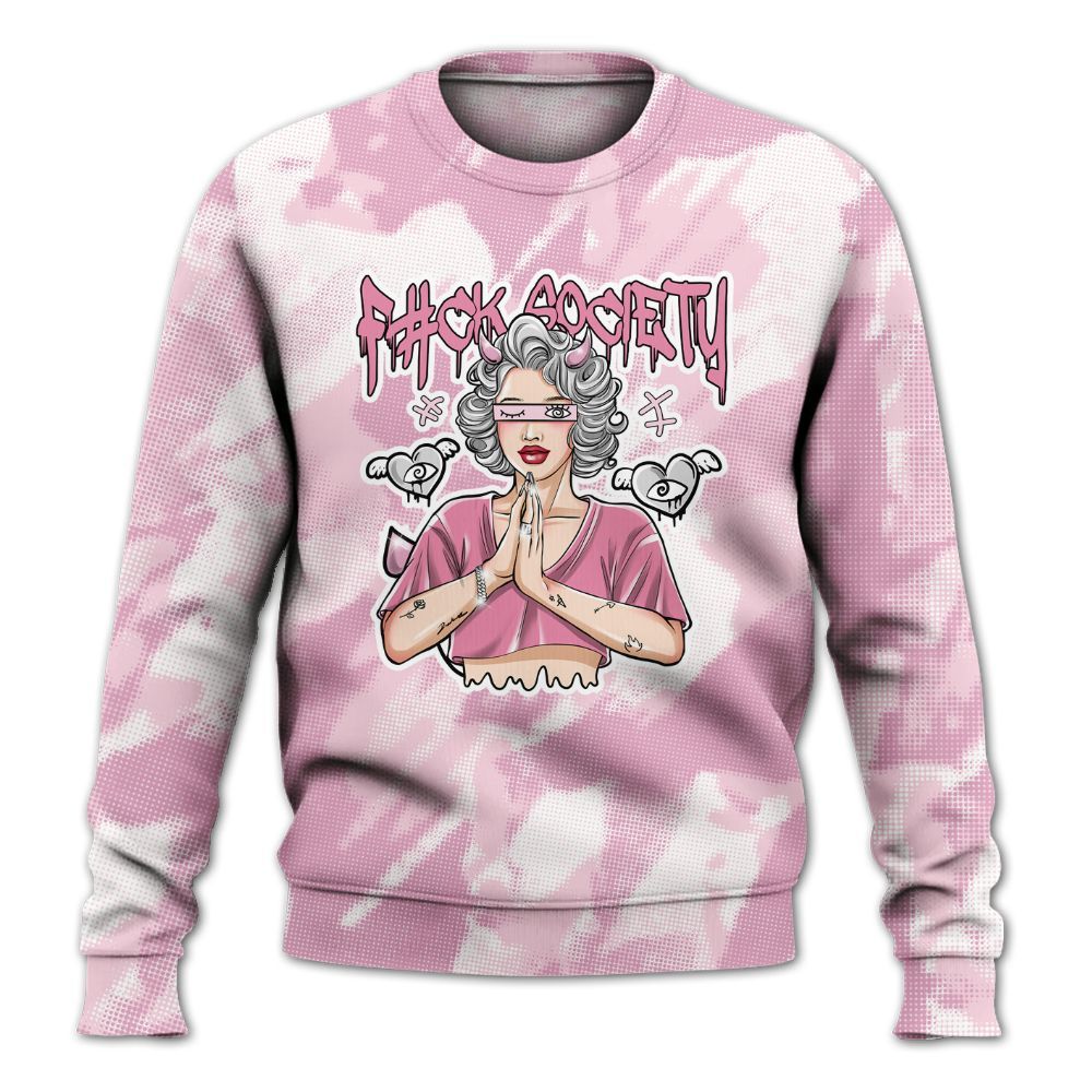 Sweatshirt To Match Orchid 4s - F#ck Xociety Halftone All Over Print