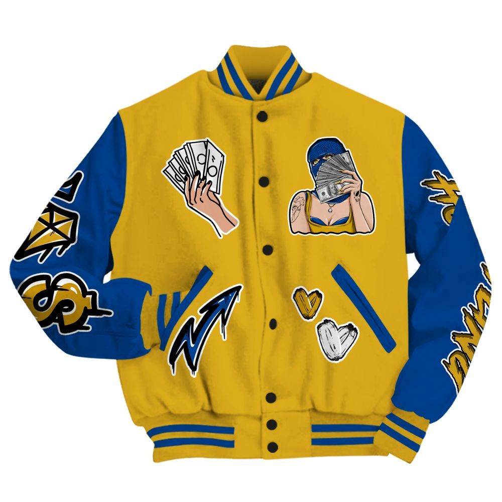 Varsity Jacket To Match High Laney 1s - Hustling Unique All Over Print