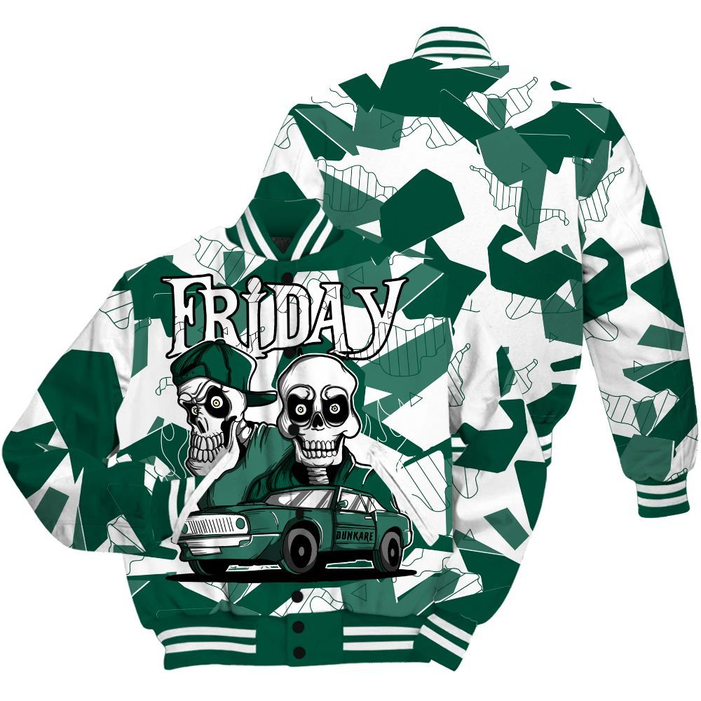 Varsity Jacket To Match Oxidized Green 4s - Friday Funny Retro All Over Print