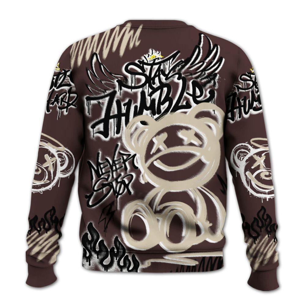 Sweatshirt To Match Burgundy Crush 3s - Humble Drip Streetwear Graffity All Over Print