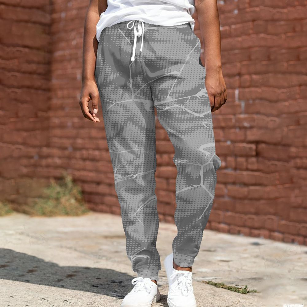 Sweatpant To Match Black Wolf Grey 12s - Crack Graphic All Over Print