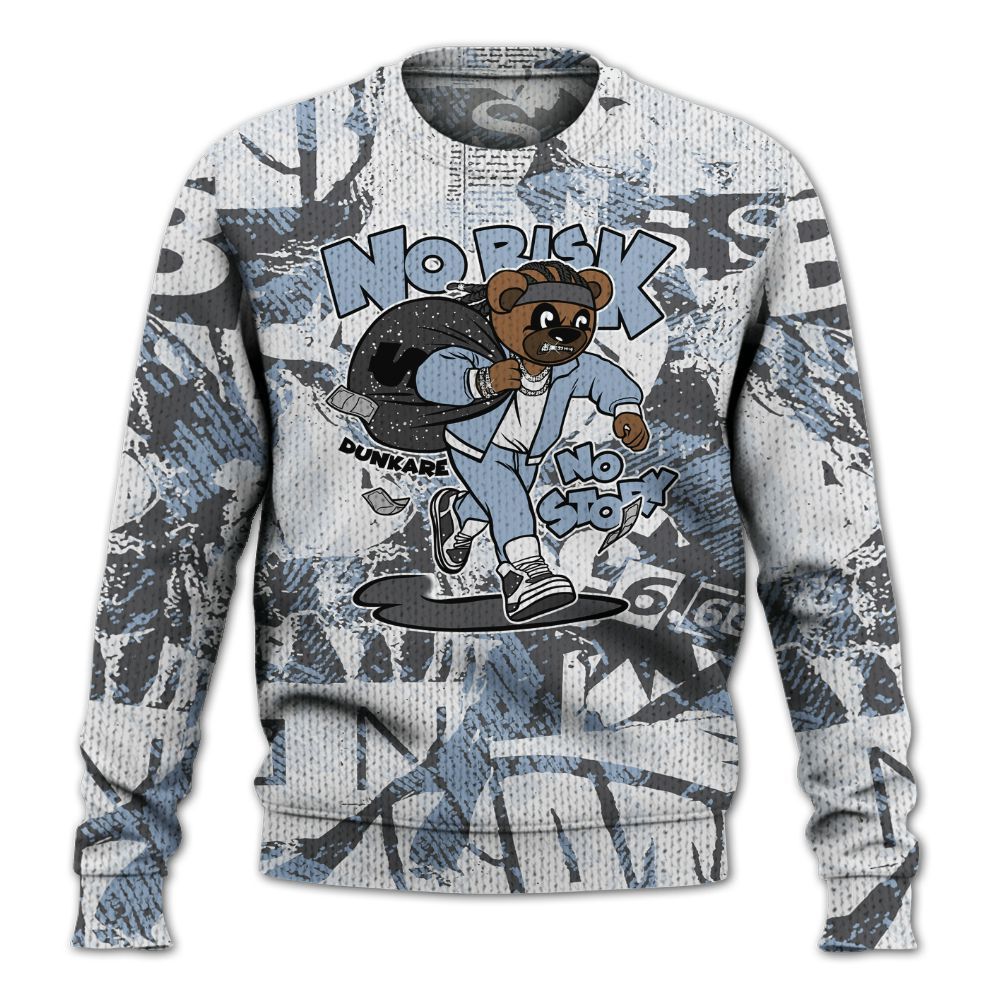 Knitted Sweater To Match Reverse Black White 6s - Certain Bear Abstract Graffiti