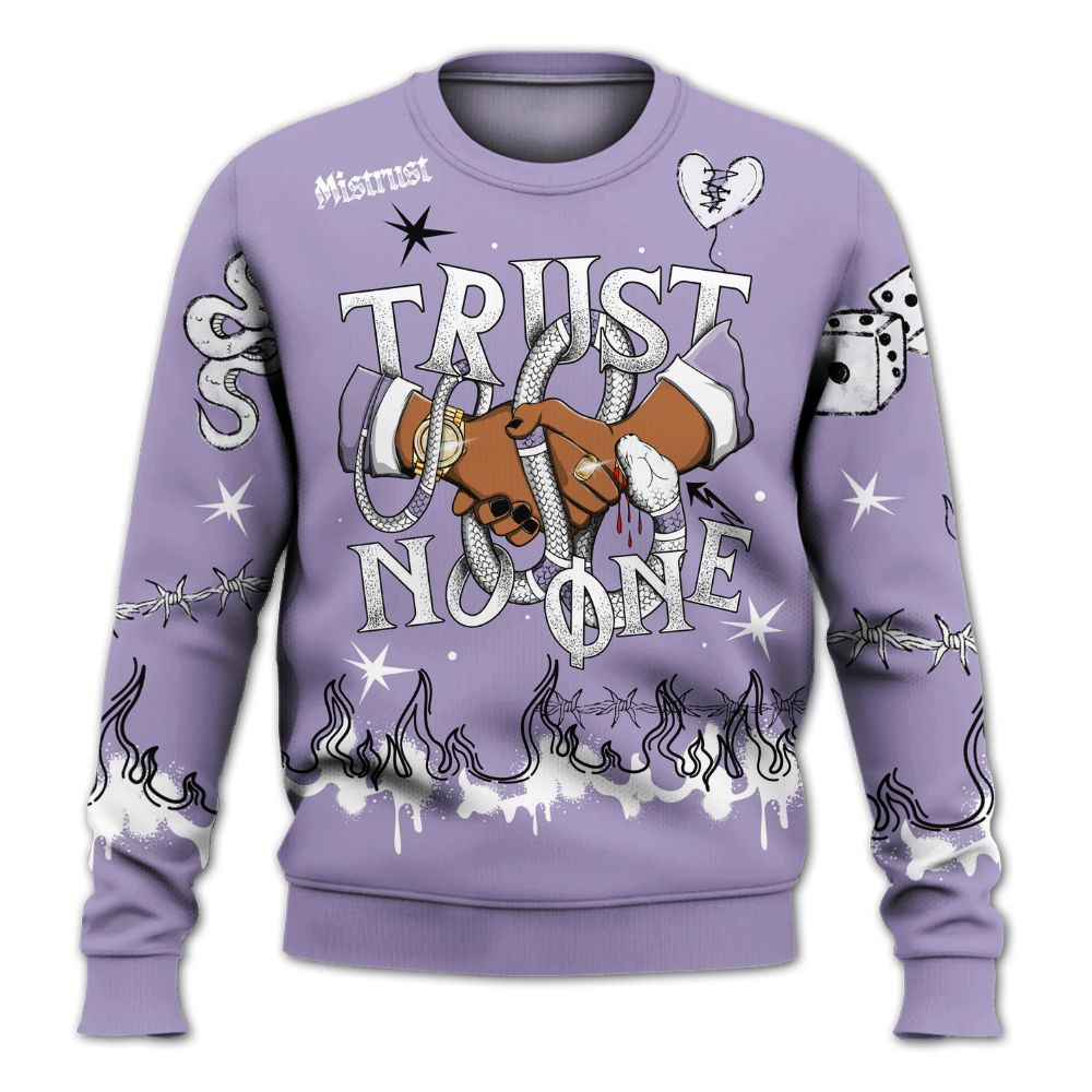 Sweatshirt To Match Low Pure Violet 11s - Trust No One Snake-Bite Doodle Crayon All Over Print