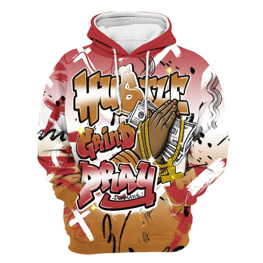 Hoodie To Match Air Max Plus Sunset Swarovski - Money Hustle Grind Pray All Over Print