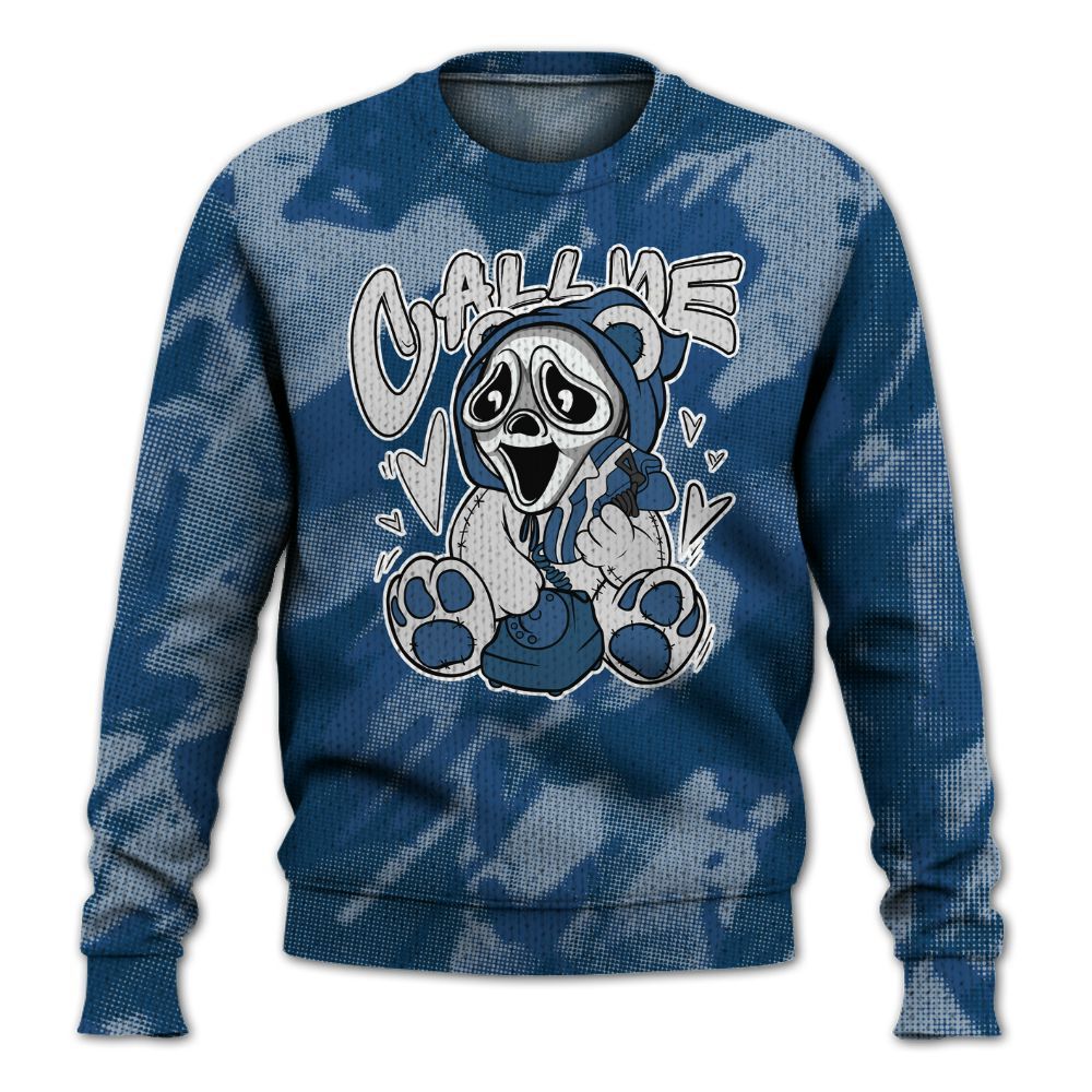 Knitted Sweater To Match High OG Midnight Navy 1s - Call Me Bear Abstract Halftone