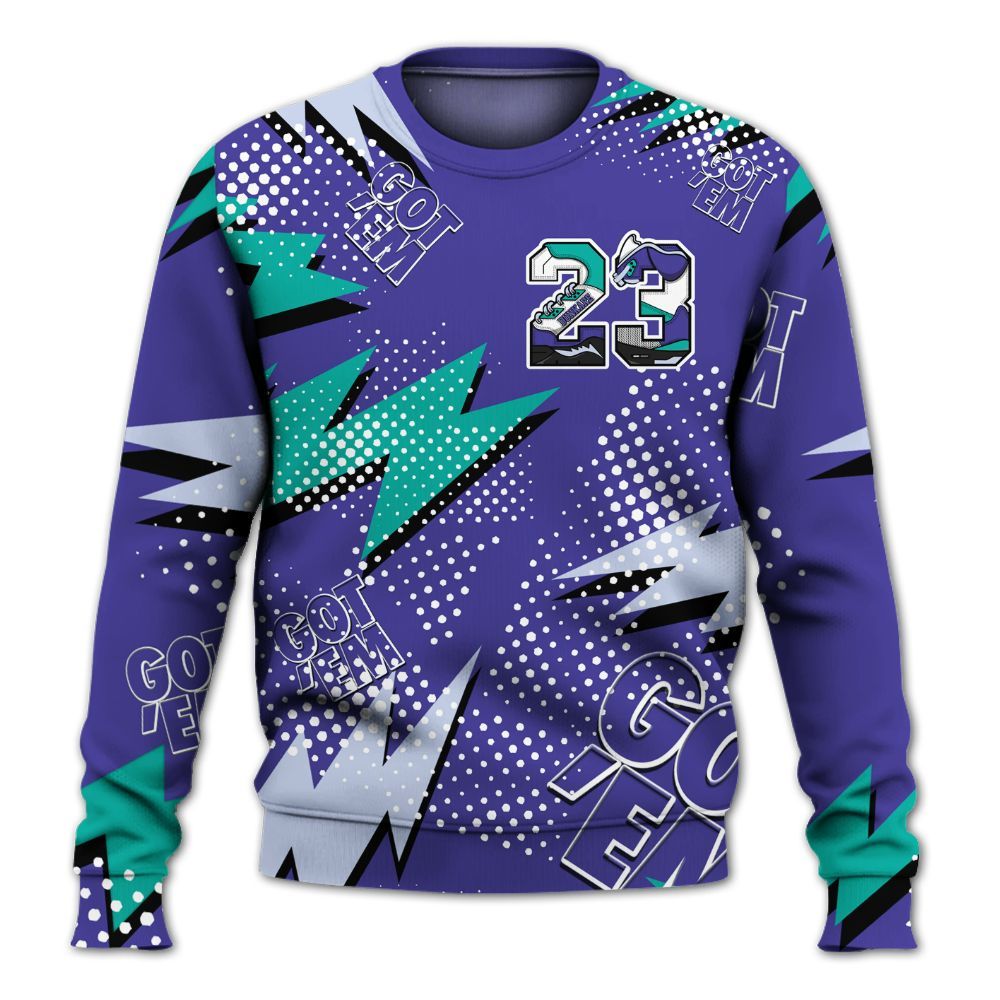 Sweatshirt To Match Retro Grape 5s - 23 Custom Name 5s All Over Print