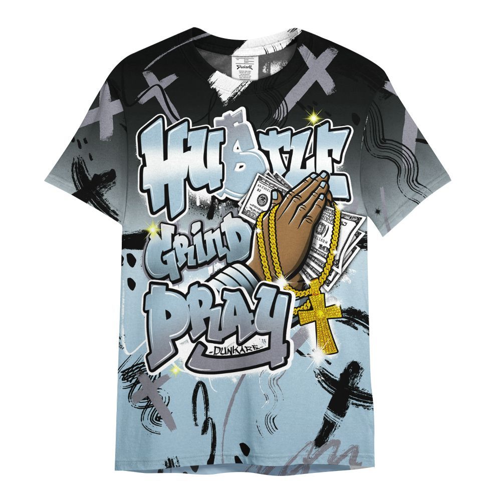 Shirt To Match Chambray 7s - Money Hustle Grind Pray All Over Print