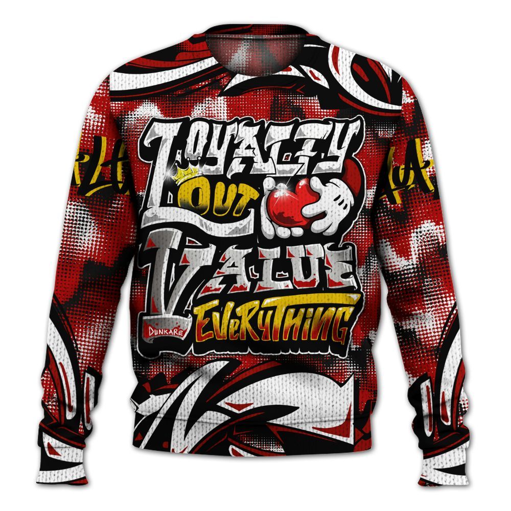 Sweater To Match Low Lucky Cat 1s - Loyalty Out Value Graffiti Graphic