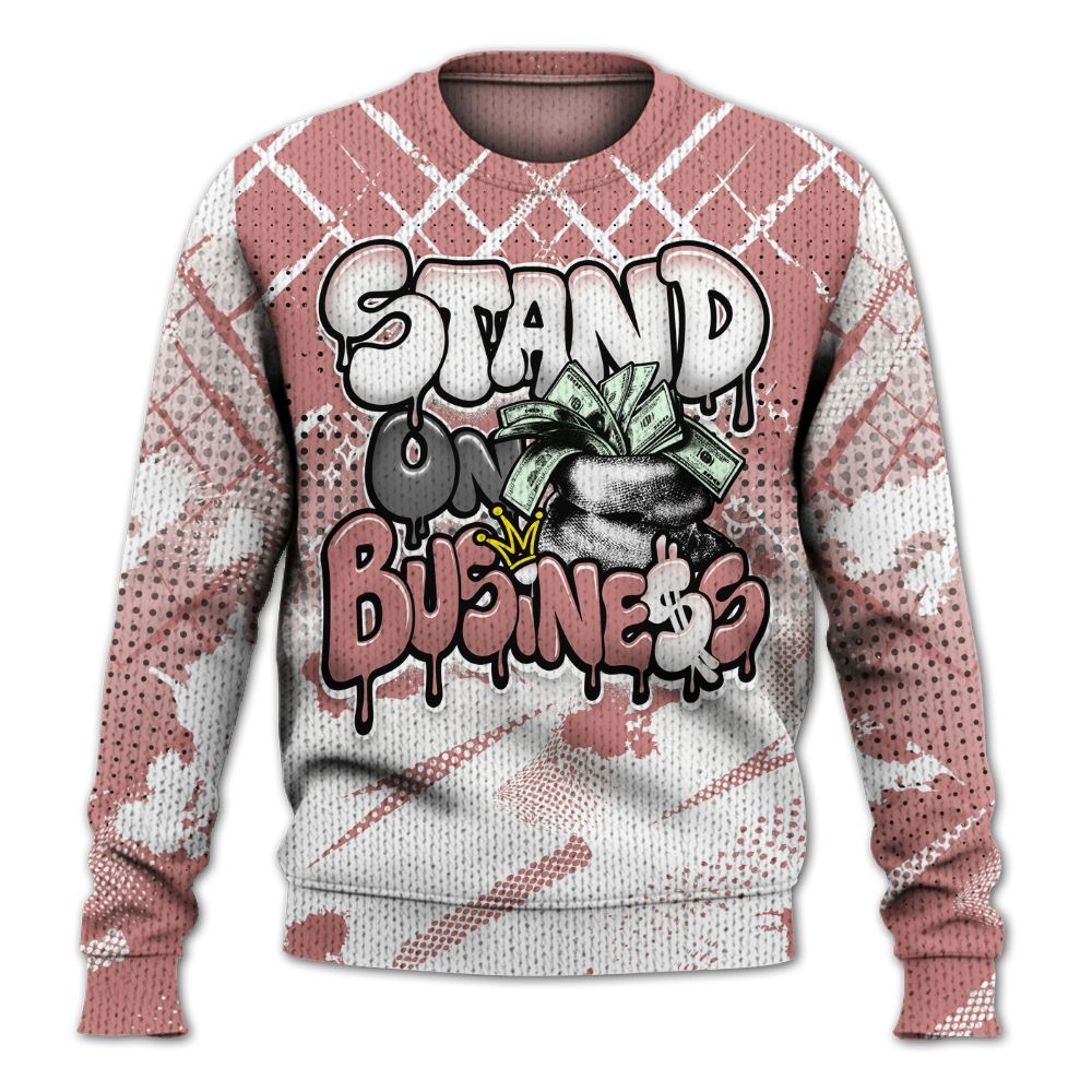 Knitted Sweater To Match Low OG Rust Pink 1s - Halftone Stand Business Dripping