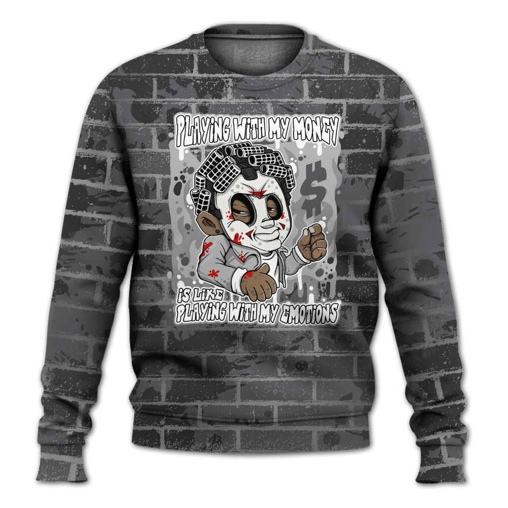 Sweatshirt To Match White Thunder 4s - Playing With My Money Graphic Halloween All Over Print