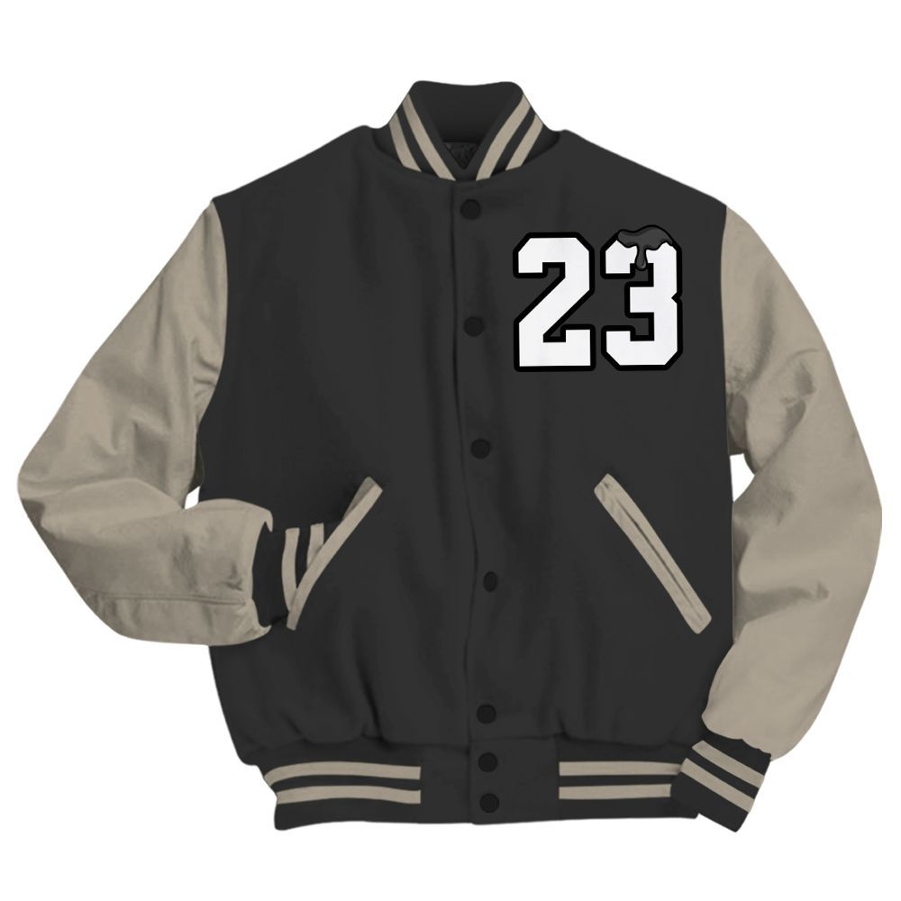 Varsity Jacket To Match RM Light Bone 4s - Custom Name Number 23 Drip All Over Print