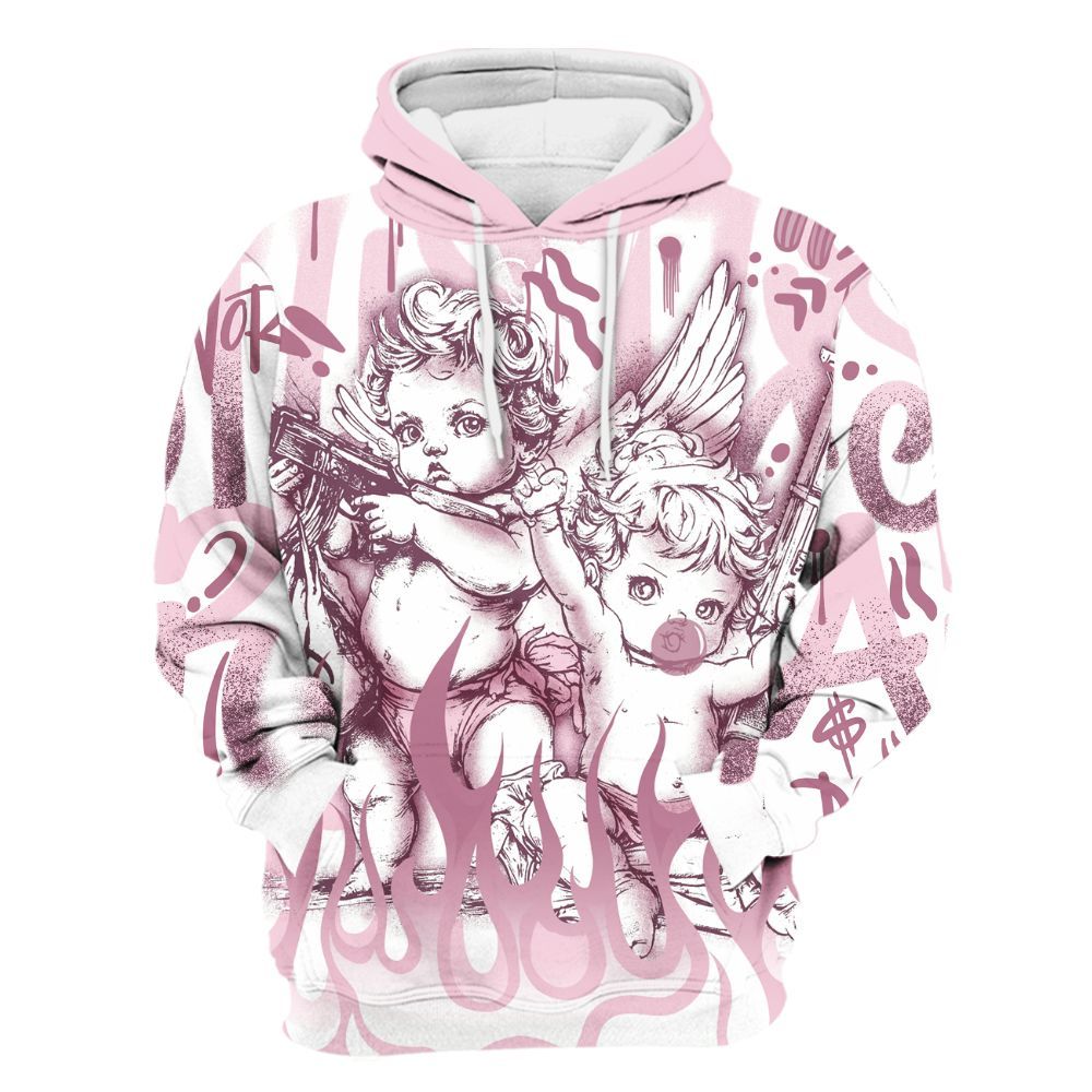 Hoodie To Match Orchid 4s - Angel Hustle Hard All Over Print