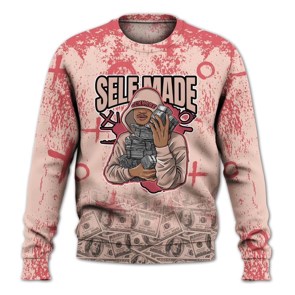 Sweatshirt To Match Washed Coral 2s Shirt - Selfmade Unique Drip All Over Print