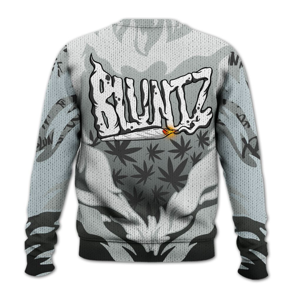 Knitted Sweater To Match Black Wolf Grey 12s - Bluntz Burnz Graphics