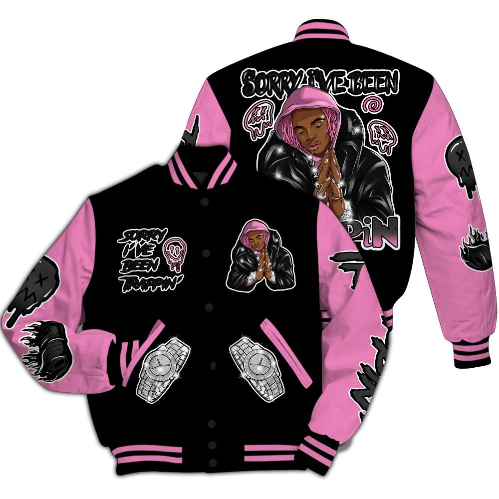 Varsity Jacket To Match Untouchable And Moments Black - Trappin' Unique All Over Print