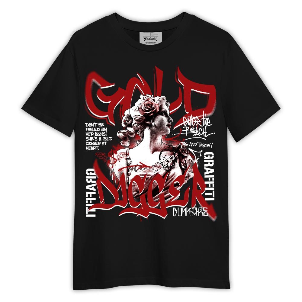 Shirt To Match Red Taxi 12s - Graphic Gold Digger Shirt Red Taxi 12s Outfit