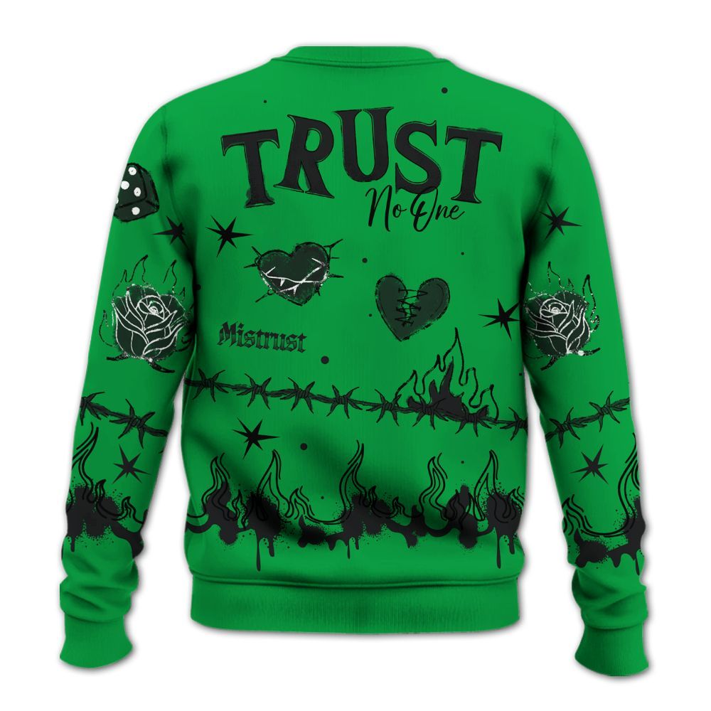 Sweatshirt To Match Low Lucky Green 1s - Trust No One Snake-Bite Doodle Crayon All Over Print