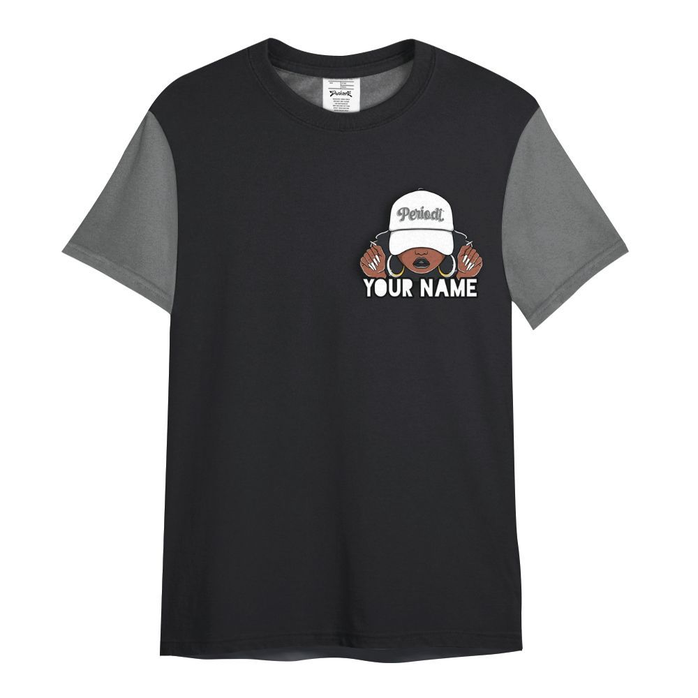 Shirt To Match White Thunder 4s Varsity Jacket, Custom Name Black Girl All Over Print