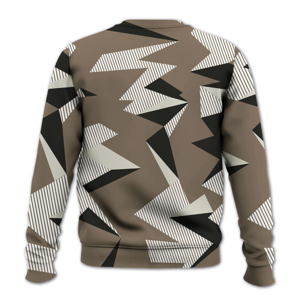 Sweatshirt To Match Low OG Dark Mocha 1s - Geometric Camouflage Pattern All Over Print