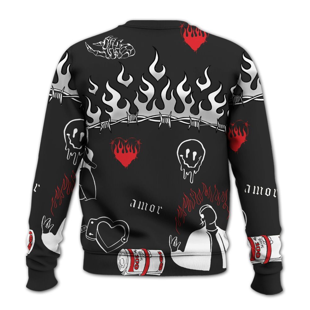 Sweatshirt To Match Prime 93 Fire Red - Snake Trust No One All Over Print