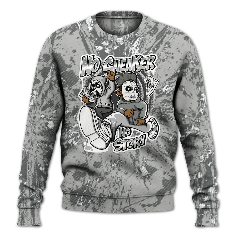 Sweatshirt To Match Retro Wet Cement 4s - Sneakers Make Story Graphic Luxury All Over Print