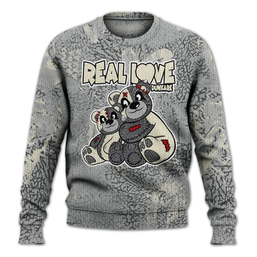 Knitted Sweater To Match Cement Grey 3s - Sincere Fondness Bear