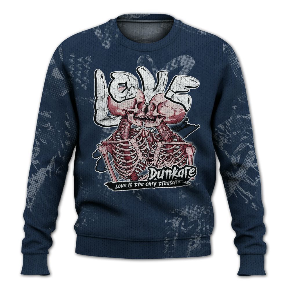 Knitted Sweater To Match White Midnight Navy 6s - Skull Love