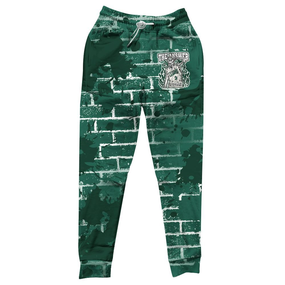 Sweatpant To Match Oxidized Green 4s - Allen Answer Skeleton Brick All Over Print