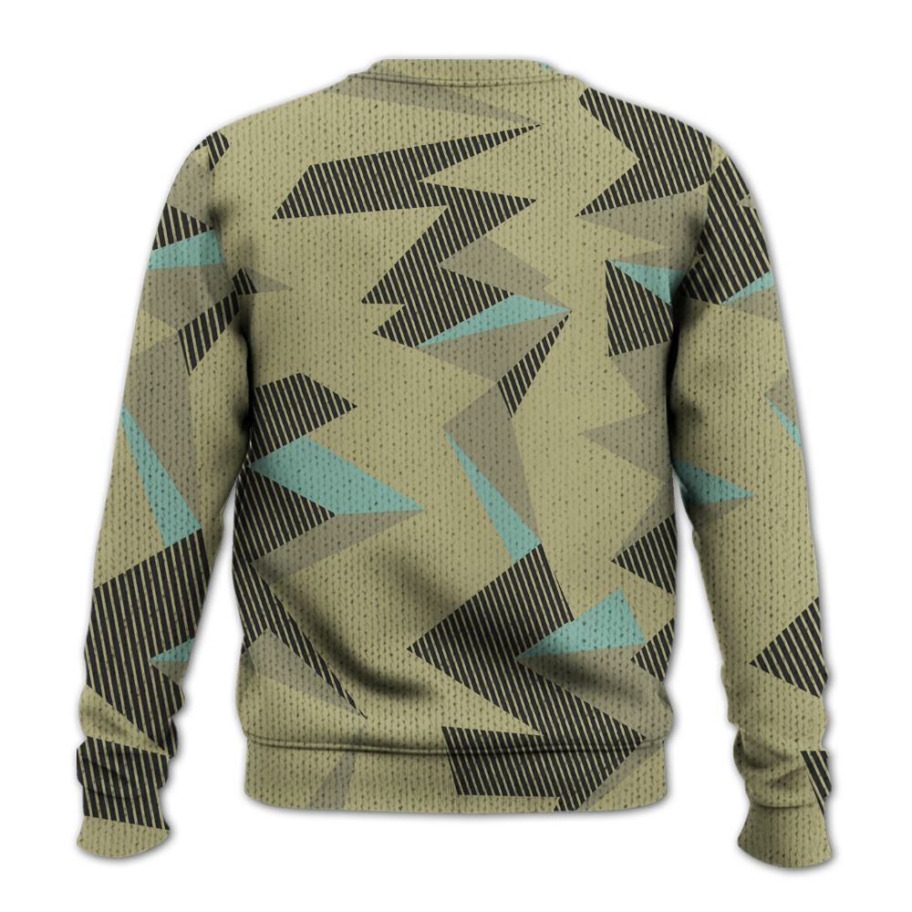 Knitted Sweater To Match Dunk Low Suede Olive Aura - Geometric Camouflage Pattern