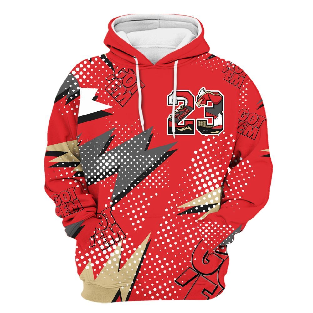 Hoodie To Match Prime 93 Fire Red - Custom Name Number 23 5s All Over Print