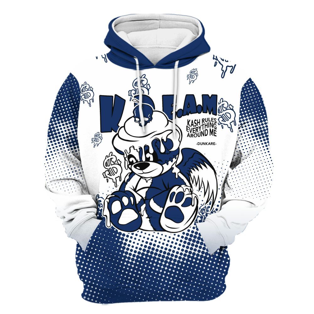 Hoodie To Match High OG Deep Royal Blue 1s - Loot Bear Unique Drip All Over Print