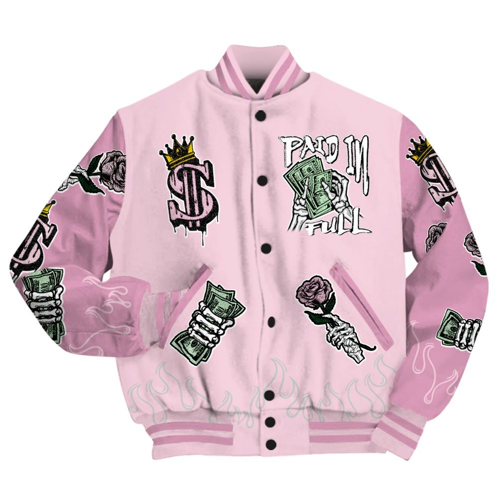 Varsity Jacket To Match Orchid 4s - Fire Everybody Paid In All Over Print