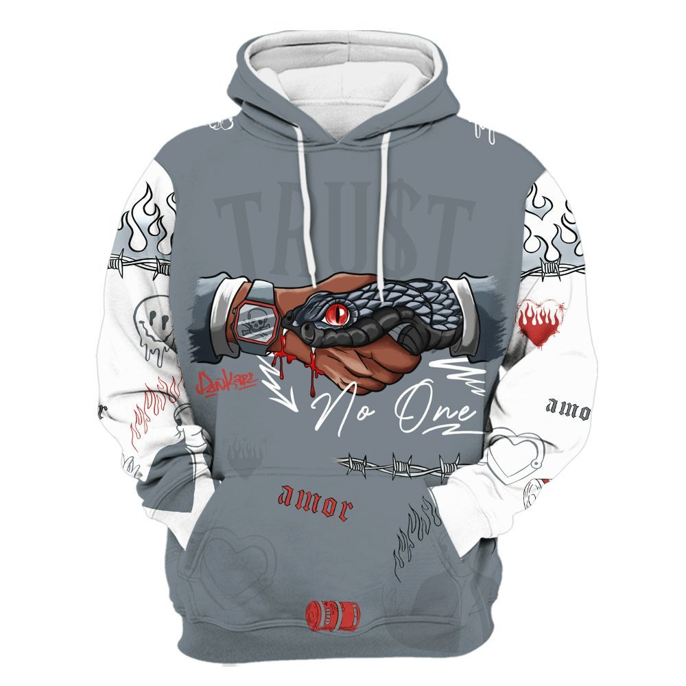 Hoodie To Match Wolf Grey 13s - Snake Trust No One All Over Print