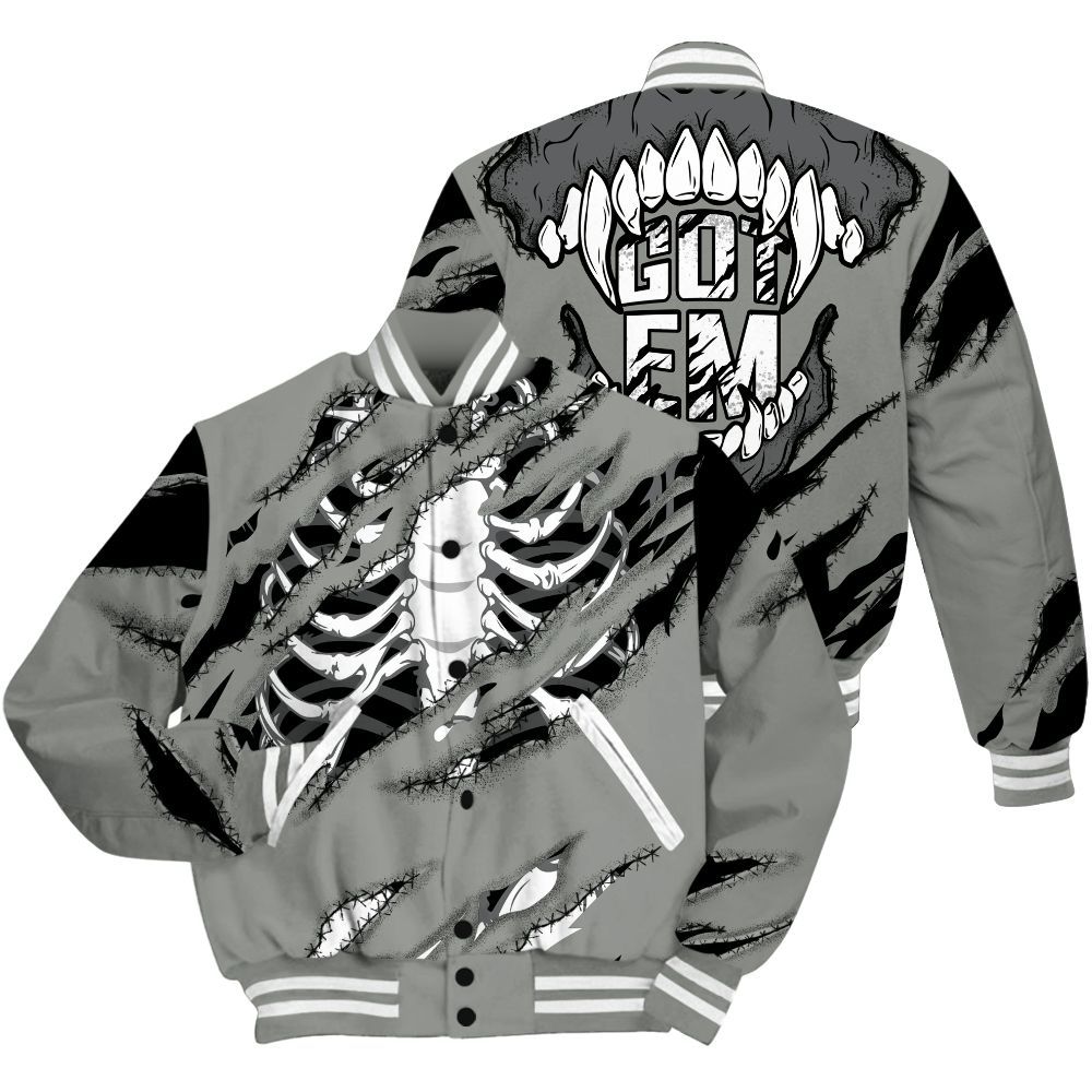 Varsity Jacket To Match Paris Olympics 4s Shirt, GOT 'EM Skeleton Scratch All Over Print