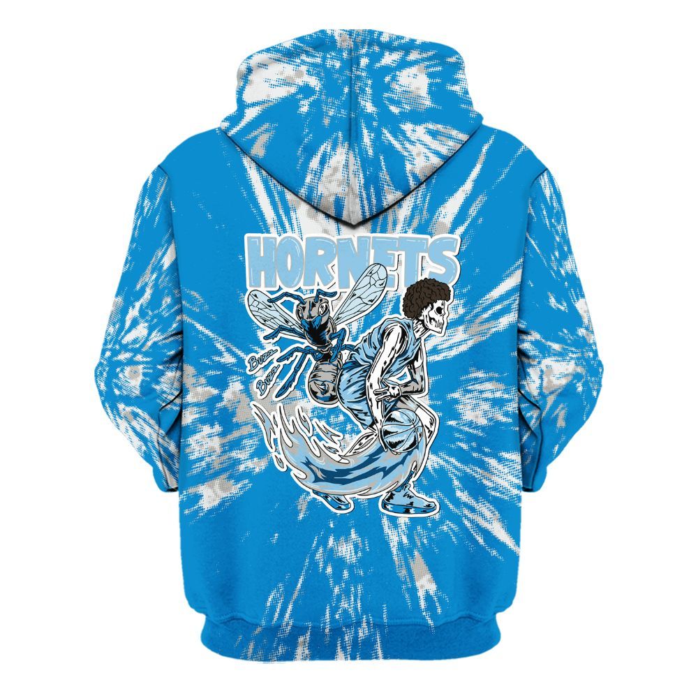 Hoodie To Match Industrial Blue 4s - Hornets Skeleton Luxury All Over Print