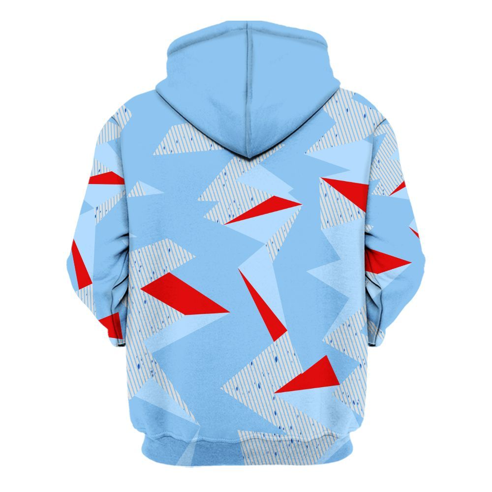 Hoodie To Match University Blue 5s - Geometric Camouflage Pattern All Over Print