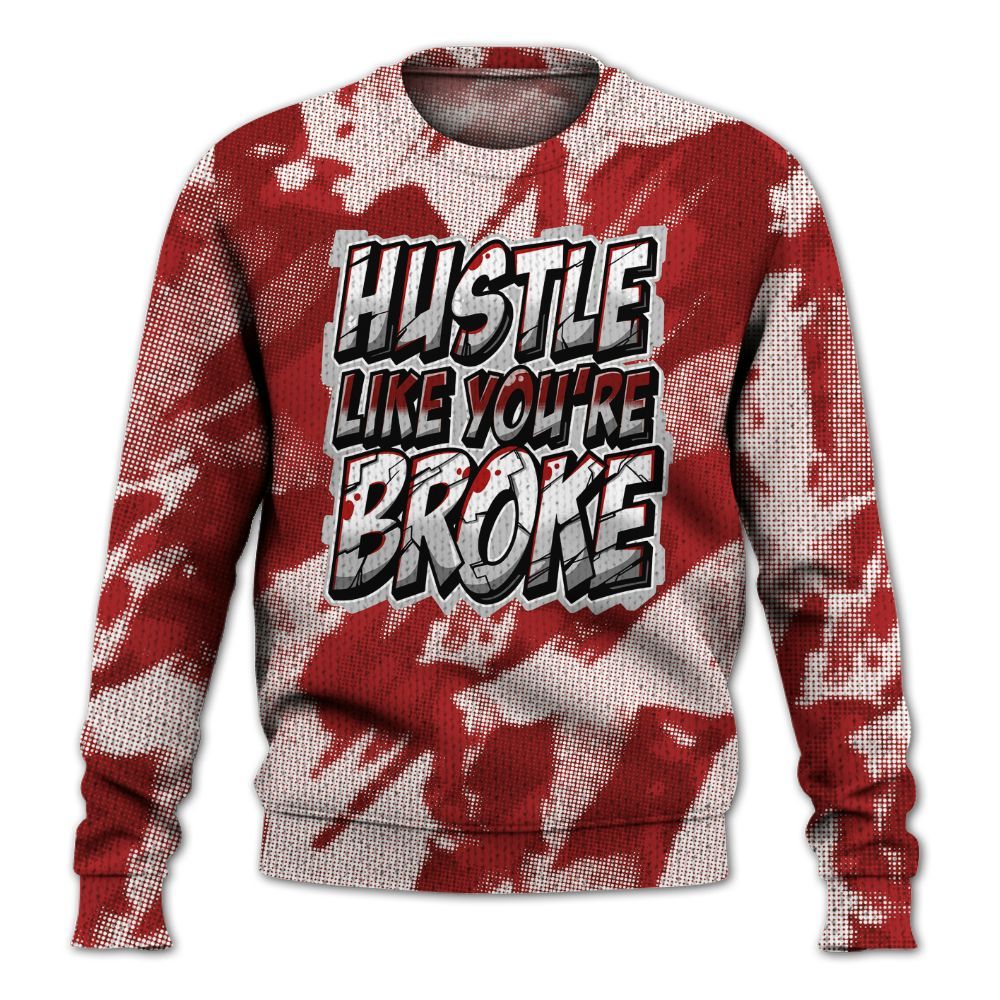 Knitted Sweater To Match Red Taxi 12s - Hustles Like Broke Abstract
