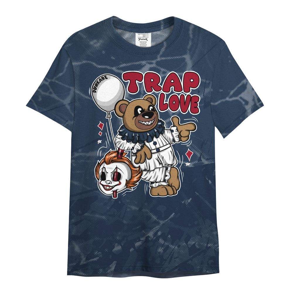Shirt To Match White Midnight Navy 6s - Trap Loves Bear Profound All Over Print